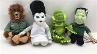 4 Plush Universal Studios Monsters Unused W/