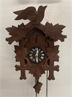 Early Wooden Cuckoo Clock with Pendulum and Weight