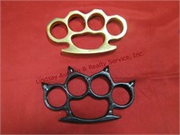 2 brass knuckles (1 black)