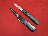 2 automatic pocket knives (no names)