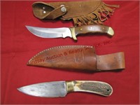 2 knives: 1 Marble's 5" blade w/ sheath &