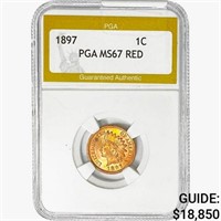 1897 Indian Head Cent PGA MS67 RED