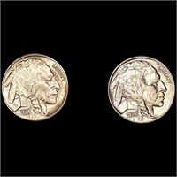 (2) Buffalo Nickels (1936, 1938-D) UNCIRCULATED