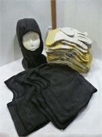 NEW 6 Hard Hat Hoods / 12 Cotton & Leather Gloves