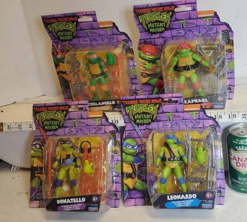 4 Pc Ninja Turtles Mutant Mayhem Figures