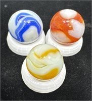 (3) West Virginia swirl marbles M-NM