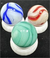 (3) West Virginia swirl marbles NM
