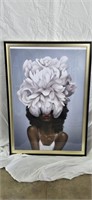 Elegant Woman Framed 39" X 27" Canvas