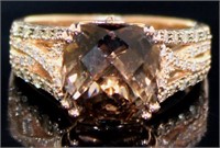 14kt Gold 3.05 ct Quartz & Diamond LEVIAN Ring