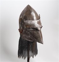 'Hounskull' Bascinet Helm w/Aventail, 14th C. Styl