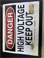 Lot of 10 High Voltage Signs