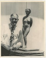 8x10 The Circus Museum employee with sculpture