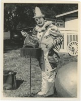 8x10 Clown performing magic trick with birds