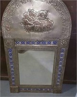 TIN AND TILE FRAMED MIRROR