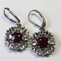 $400 S/Sil Ruby Earrings