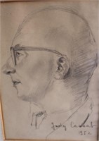 Julie Cassab, portrait of a man in profile,