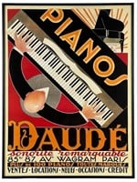 Pianos Daudé Art Deco Poster