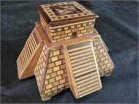 VTG Mayan Temple Folk Art Cigarette Box