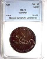 1986 Dollar NNC PR70 Vancouver