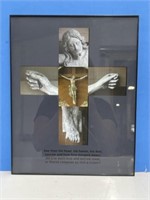 Framed Religious Poster 14 x 11 "