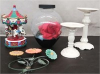 Box Decor-Musical Carousel, Candle Holders,