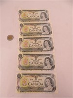 5 x 1$ Canada 1973 non circulés