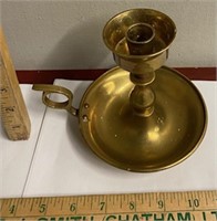 Solid Brass Finger Candle Holder with Drip Base-5"