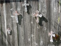 5 White Decorative Crosses