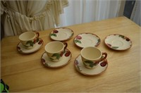 Franciscan 6 Saucers & 3 Cups