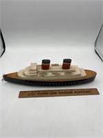 Vintage wooden ship, pool toy Haldan