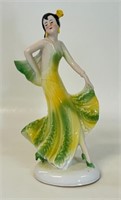 LOVELY ART DECO DANCING FLAPPER GIRL FIGURINE