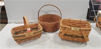 3 Assorted Longaberger Baskets