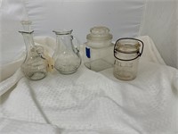 4 pcs Glassware-Decanter Pitcher Canning Jar