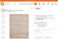 B3233  Unique Loom Del Mar Beige Rug 10 x 13