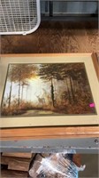 Framed and matted deer picture