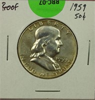 1959 Proof Franklin Half Dollar BU