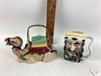 Ceramic Camel Container with Handle and Toby