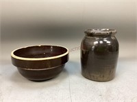 Stoneware Crock & Bowl