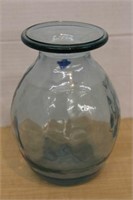 LIGHT BLUE THICK GLASS VASE