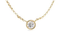 Solitaire diamond & 18ct yellow gold necklace