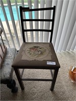 Needlepoint Side Chair Needs Repair to Back