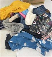 Huge box lot of mixed new & used clothing