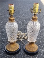 Cut Crystal On French Base Lamps (2)