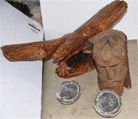 wooden eagle, wooden sculpture, and precious