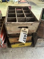 (4) wooden pop crates