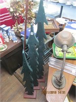 3 Wooden Stairstep Xmas Trees