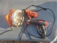 Skil saw, Drill, Heat gun