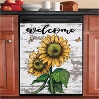 Rustic Sunflower Dishwasher Magnet Cover  23Wx26H