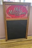 Old Milwaukee Beer Sign w Chalkboard- New Old