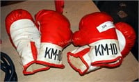 4 D M 10 Red & White Padded Sparring Boxing Gloves